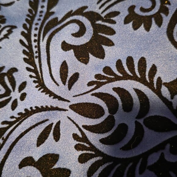 Royal Blue and Black Demask Dress with Pockets, size 22. - Picture 8 of 9